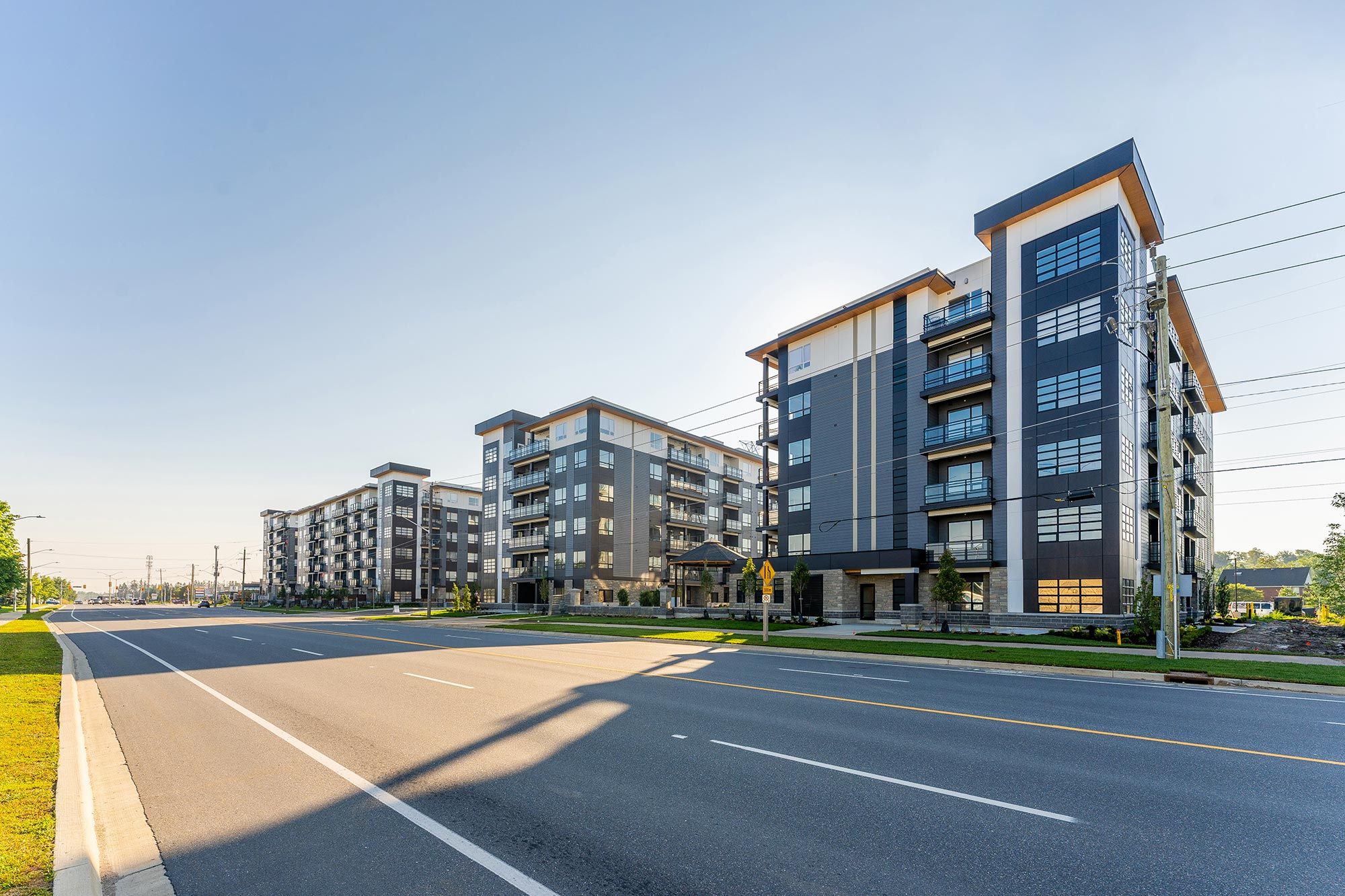 Image of completed Blackstone Condo buildings on Northfield Drive.